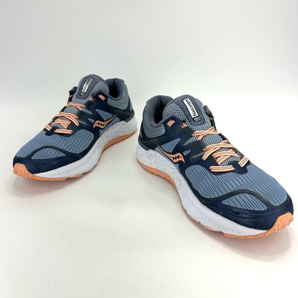 Saucony Guide ISO Everun Women Running Shoes Size 10 Blue/Peach/Gray Knit Comfy - Picture 15 of 16